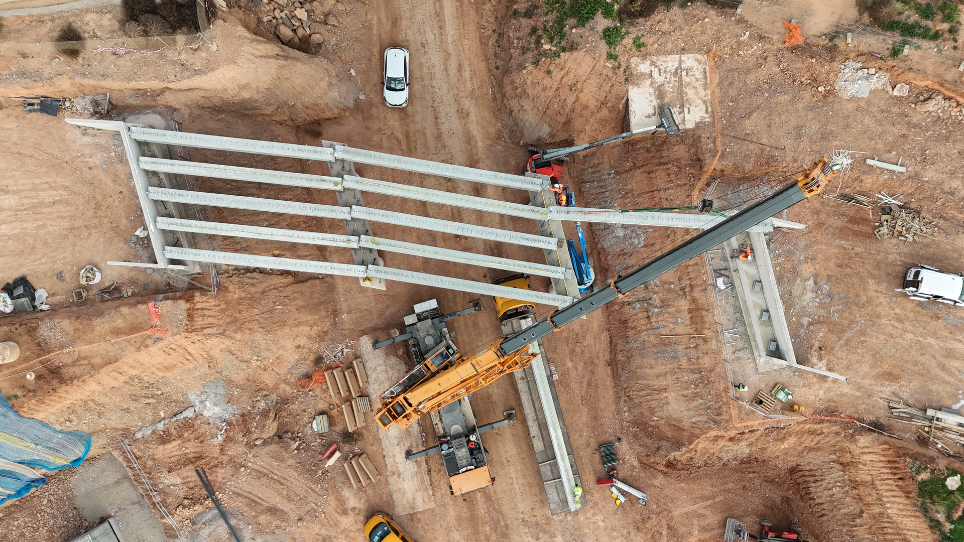 Montaje vigas foto cenital